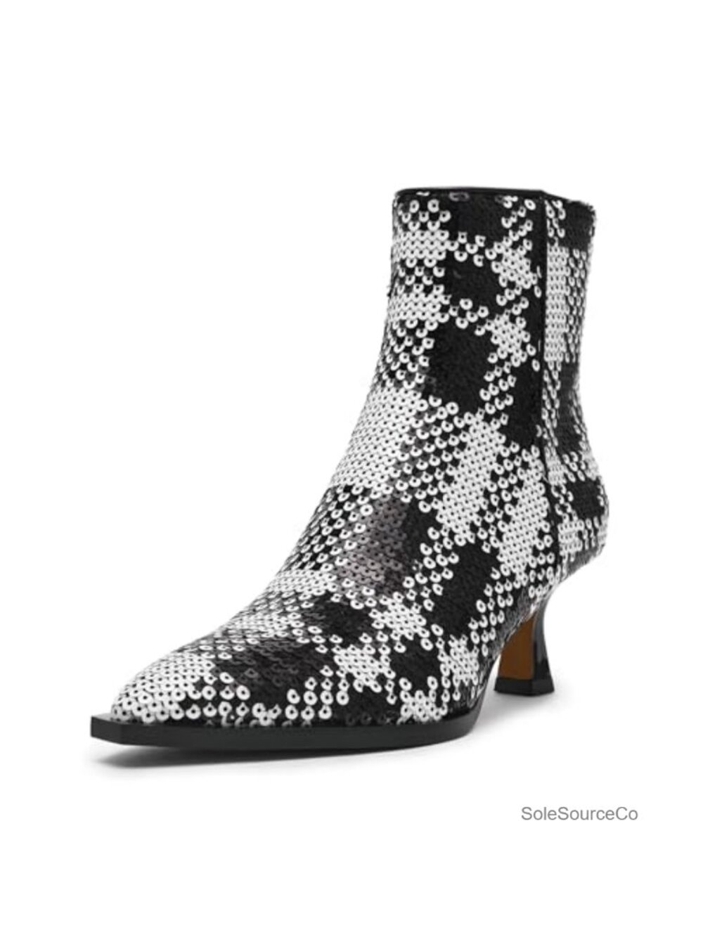 Betsey Johnson Louisa Pointed Toe Ankle Bootie Kitten Heel Plaid Boot